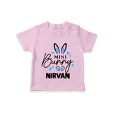 Mini Bunny Personalized T-Shirt – Cute Easter Outfit with Name - BABY PINK - 0-5 Months Old (Chest 17")