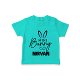 Mini Bunny Personalized T-Shirt – Cute Easter Outfit with Name - TEAL - 0-5 Months Old (Chest 17")