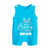 Mini Bunny Personalized Romper Suit – Cute Easter Outfit with Name - SKY BLUE - New Born (Chest 18")