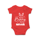Mini Bunny Personalized Romper – Cute Easter Outfit with Name - RED - New Born (Chest 14")
