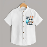Bunny’s Little Boss Personalized Shirt – Cool Easter Bunny Outfit - WHITE - 0 - 6 Months Old (Chest 23")