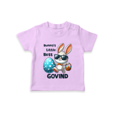 Bunny’s Little Boss Personalized T-Shirt – Cool Easter Bunny Outfit - LILAC - 0-5 Months Old (Chest 17")