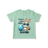 Bunny’s Little Boss Personalized T-Shirt – Cool Easter Bunny Outfit - MINT GREEN - 0-5 Months Old (Chest 17")