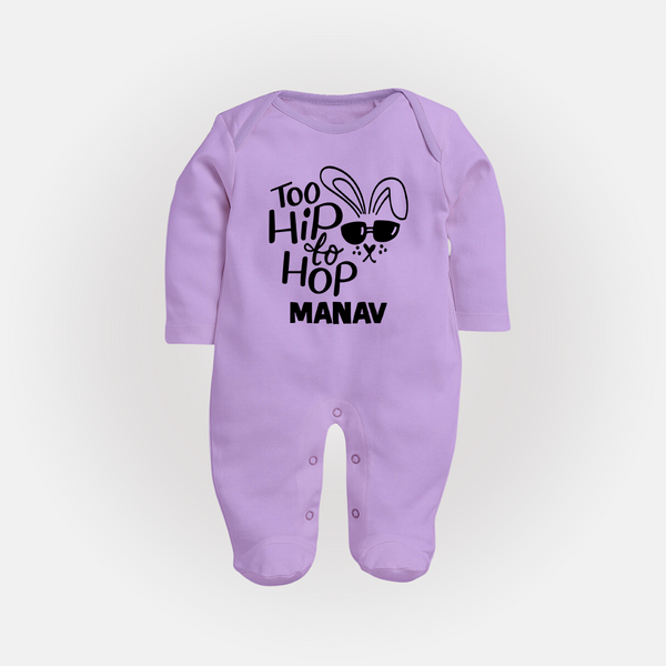 Too Hip to Hop Personalized Fullbody suit – Cool Easter Outfit - LILAC - New Born (Chest 7.5")