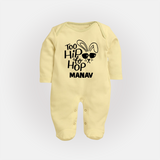 Too Hip to Hop Personalized Fullbody suit – Cool Easter Outfit - PASTEL YELLOW - New Born (Chest 7.5")