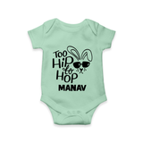 Too Hip to Hop Personalized Romper – Cool Easter Outfit - MINT GREEN - New Born (Chest 14")