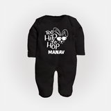 Too Hip to Hop Personalized Fullbody suit – Cool Easter Outfit - BLACK - New Born (Chest 7.5")