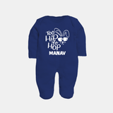 Too Hip to Hop Personalized Fullbody suit – Cool Easter Outfit - NAVY BLUE - New Born (Chest 7.5")