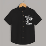 Too Hip to Hop Personalized Shirt – Cool Easter Outfit - BLACK - 0 - 6 Months Old (Chest 23")