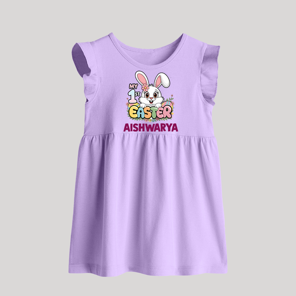 My First Easter Personalized Babyfrock –  Easter Outfit - LILAC - 0 - 3 Months Old (Chest 17")