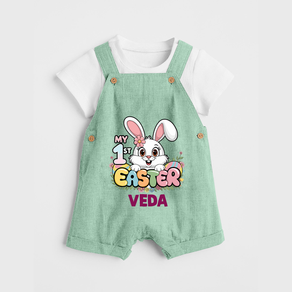My First Easter Personalized Dungaree –  Easter Outfit - MINT GREEN - 0 - 5 Months Old (Chest 18")