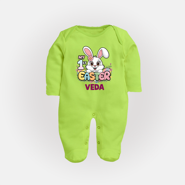 My First Easter Personalized Fullbody suit –  Easter Outfit - LIME GREEN - New Born (Chest 7.5")