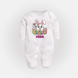 My First Easter Personalized Fullbody suit –  Easter Outfit - WHITE - New Born (Chest 7.5")