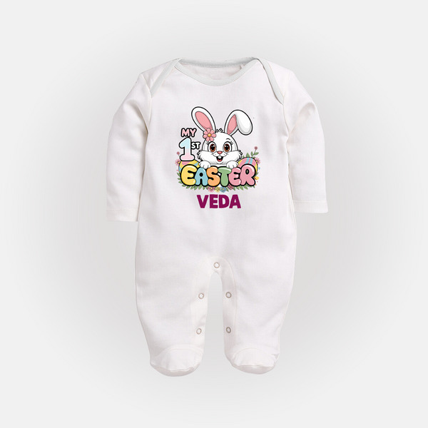 My First Easter Personalized Fullbody suit –  Easter Outfit - WHITE - New Born (Chest 7.5")