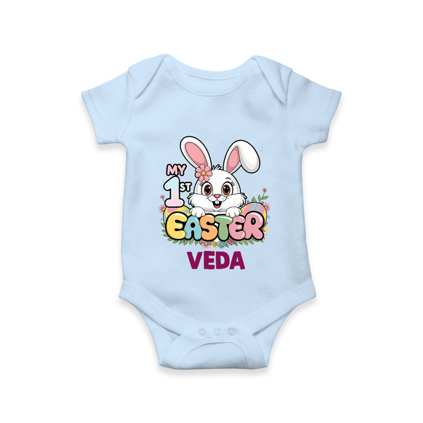 My First Easter Personalized Romper –  Easter Outfit - BABY BLUE - New Born (Chest 14")