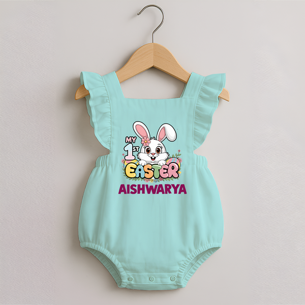 My First Easter Personalized Romper frock –  Easter Outfit - MINT GREEN - 0 - 3 Months Old (Chest 19")