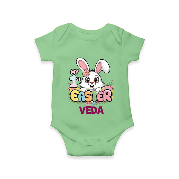 My First Easter Personalized Romper –  Easter Outfit - GREEN - New Born (Chest 14")