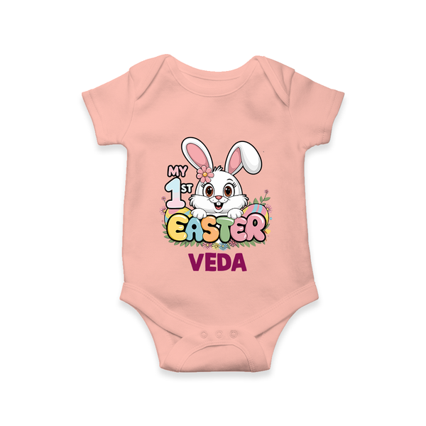 My First Easter Personalized Romper –  Easter Outfit - PEACH - New Born (Chest 14")