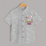 My First Easter Personalized Shirt –  Easter Outfit - GREY - 0 - 6 Months Old (Chest 23")