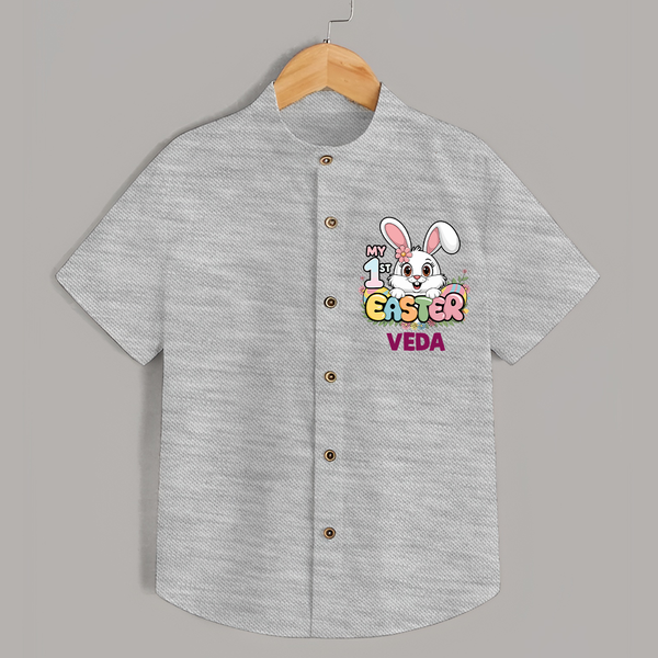 My First Easter Personalized Shirt –  Easter Outfit - GREY - 0 - 6 Months Old (Chest 23")