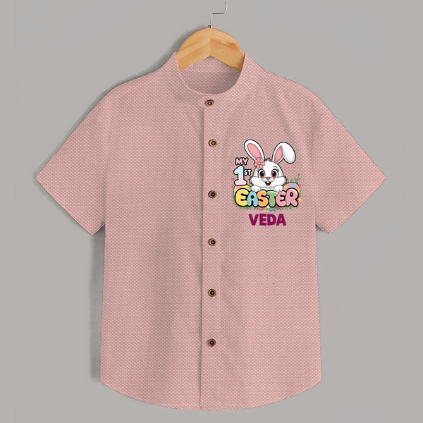 My First Easter Personalized Shirt –  Easter Outfit - PEACH - 0 - 6 Months Old (Chest 23")
