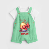 Cutest Egg in the Basket Personalized Dungaree – Easter Gift Outfit - GREEN - 0 - 5 Months Old (Chest 18")