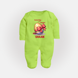 Cutest Egg in the Basket Personalized Fullbody suit – Easter Gift Outfit - LIME GREEN - New Born (Chest 7.5")