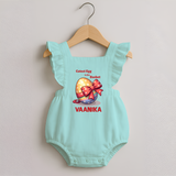Cutest Egg in the Basket Personalized Romper frock – Easter Gift Outfit - MINT GREEN - 0 - 3 Months Old (Chest 19")