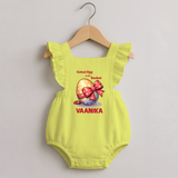 Cutest Egg in the Basket Personalized Romper frock – Easter Gift Outfit - PASTEL YELLOW - 0 - 3 Months Old (Chest 19")