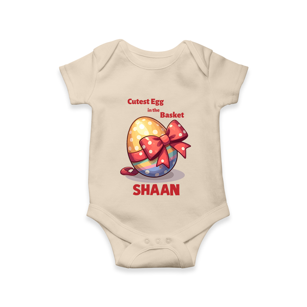 Cutest Egg in the Basket Personalized Romper – Easter Gift Outfit - IVORY - New Born (Chest 14")