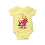 Cutest Egg in the Basket Personalized Romper – Easter Gift Outfit - PASTEL YELLOW - New Born (Chest 14")