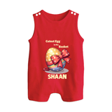 Cutest Egg in the Basket Personalized Romper Suit – Easter Gift Outfit - RED - New Born (Chest 18")