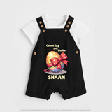Cutest Egg in the Basket Personalized Dungaree – Easter Gift Outfit - BLACK - 0 - 5 Months Old (Chest 18")