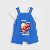Cutest Egg in the Basket Personalized Dungaree – Easter Gift Outfit - COBALT BLUE - 0 - 5 Months Old (Chest 18")