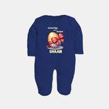 Cutest Egg in the Basket Personalized Fullbody suit – Easter Gift Outfit - NAVY BLUE - New Born (Chest 7.5")