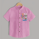 Hoppy Easter Personalized Shirt – Cute Bunny Egg Basket Design - BABY PINK - 0 - 6 Months Old (Chest 23")