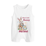 Mom’s Little Bunny Personalized Romper Suit – Cute Easter Outfit - WHITE - New Born (Chest 18")