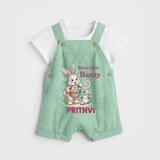 Mom’s Little Bunny Personalized Dungaree – Cute Easter Outfit - MINT GREEN - 0 - 5 Months Old (Chest 18")
