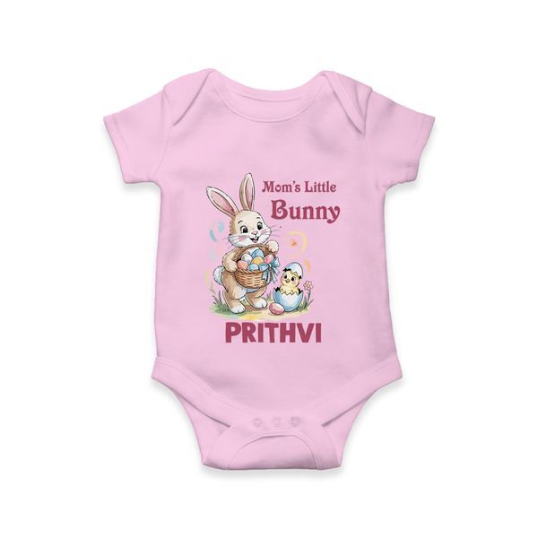 Mom’s Little Bunny Personalized Romper – Cute Easter Outfit - BABY PINK - New Born (Chest 14")