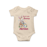 Mom’s Little Bunny Personalized Romper – Cute Easter Outfit - IVORY - New Born (Chest 14")
