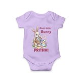 Mom’s Little Bunny Personalized Romper – Cute Easter Outfit - LILAC - New Born (Chest 14")