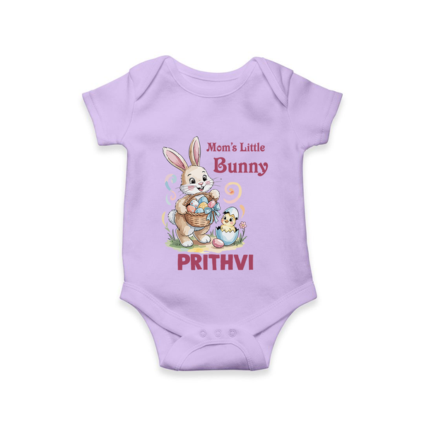 Mom’s Little Bunny Personalized Romper – Cute Easter Outfit - LILAC - New Born (Chest 14")