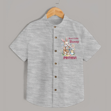 Mom’s Little Bunny Personalized Shirt – Cute Easter Outfit - GREY - 0 - 6 Months Old (Chest 23")