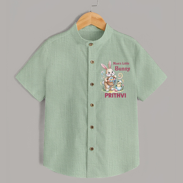 Mom’s Little Bunny Personalized Shirt – Cute Easter Outfit - MINT GREEN - 0 - 6 Months Old (Chest 23")