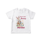 Mom’s Little Bunny Personalized T-Shirt – Cute Easter Outfit - WHITE - 0-5 Months Old (Chest 17")
