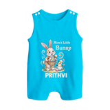 Mom’s Little Bunny Personalized Romper Suit – Cute Easter Outfit - SKY BLUE - New Born (Chest 18")