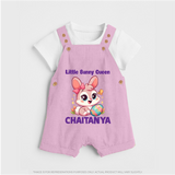 Little Bunny Queen Personalized Dungaree – Adorable Easter Outfit - BABY PINK - 0 - 5 Months Old (Chest 18")