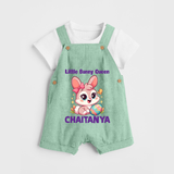 Little Bunny Queen Personalized Dungaree – Adorable Easter Outfit - MINT GREEN - 0 - 5 Months Old (Chest 18")