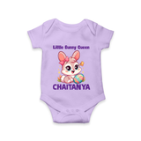 Little Bunny Queen Personalized Romper – Adorable Easter Outfit - LILAC - New Born (Chest 14")