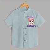 Little Bunny Queen Personalized Shirt – Adorable Easter Outfit - ARCTIC BLUE - 0 - 6 Months Old (Chest 23")